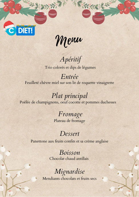 Menu noel végétarien